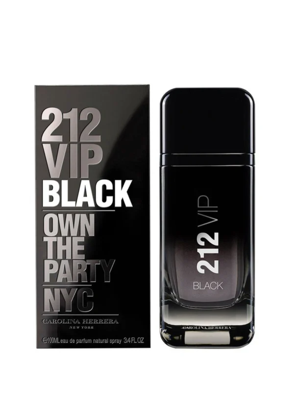 Carolina Herrera 212 VIP Black NYC EDP 100 ml retail perfume bottle and box
